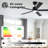 Vaczon 52" Smart Dimmable LED Ceiling Fan, APP and Remote Control, 6 Speeds Reversible DC Motor, 3 Color Lights, Timer, Double-sided Wood Blades, 6"/10" Downrods-1065961185