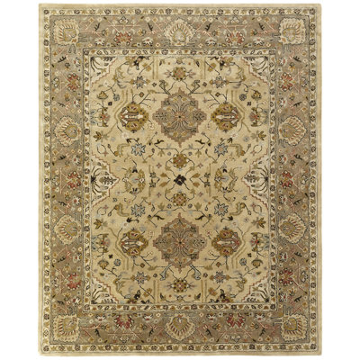 Wool Oriental Area Rug in Beige/Brown
