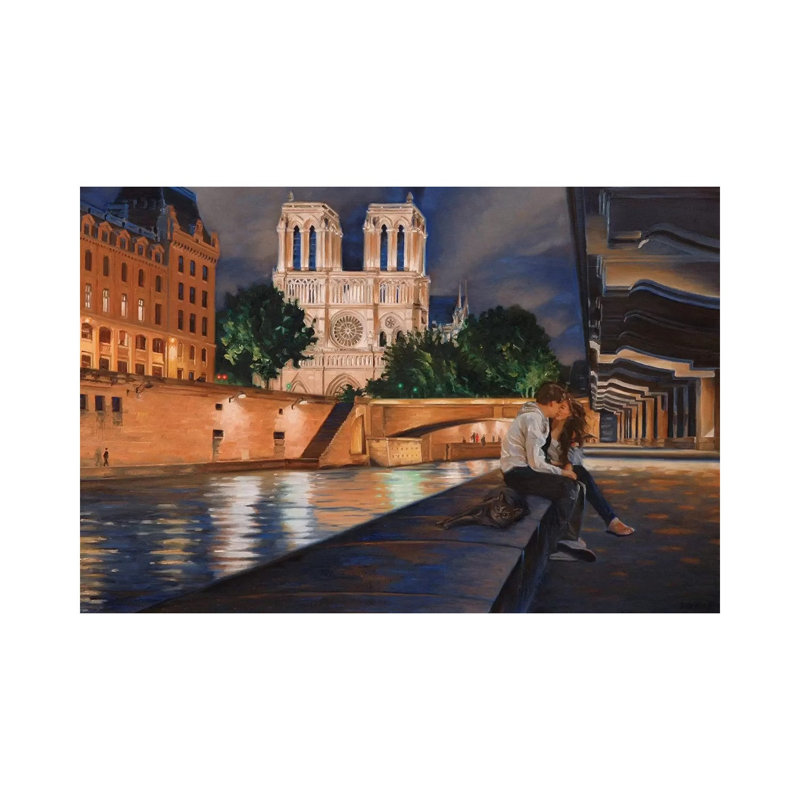 Night In Paris by Nick Savides - Print on Canvas, 30.48 cm H x 45.72 cm W, Wrapped Canvas