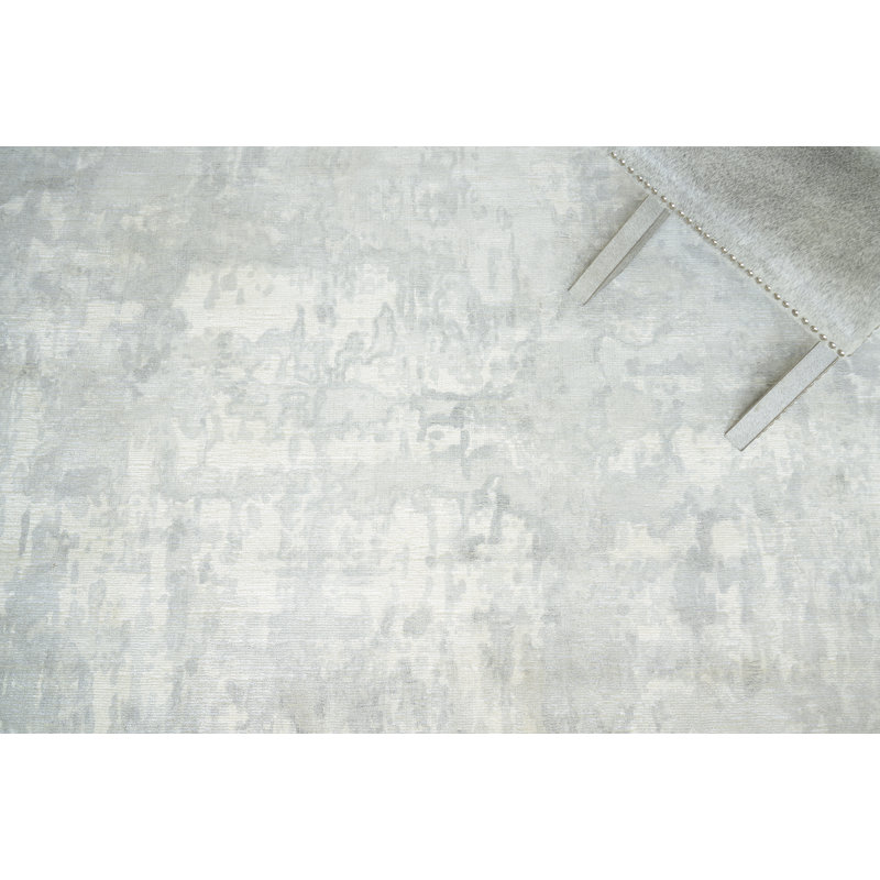 Murano Handmade Area Rug, Silver, Rectangle 9' x 12'