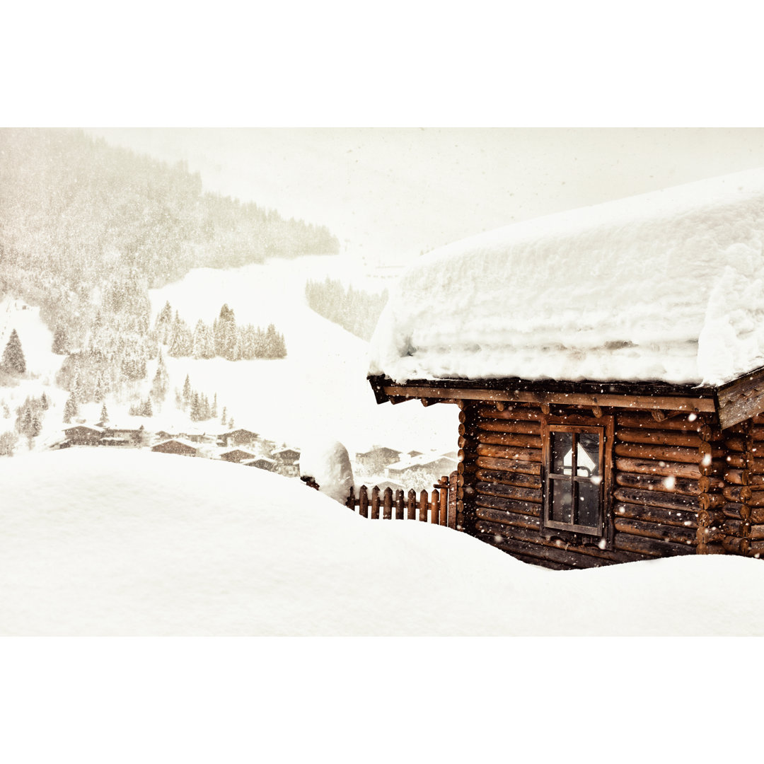 Holzhütte von Juhy13 - Druck auf Leinwand ohne Rahmen