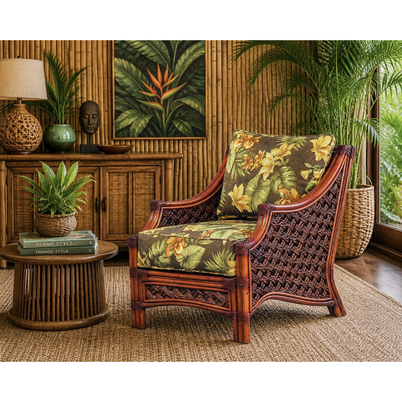 Fauteuil capitonné de 30,75 po de large Schmitz, Cayman cobalt