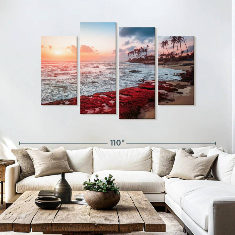 Gillard mer rouge coucher de soleil Gillard, H 54 po x l 84 po