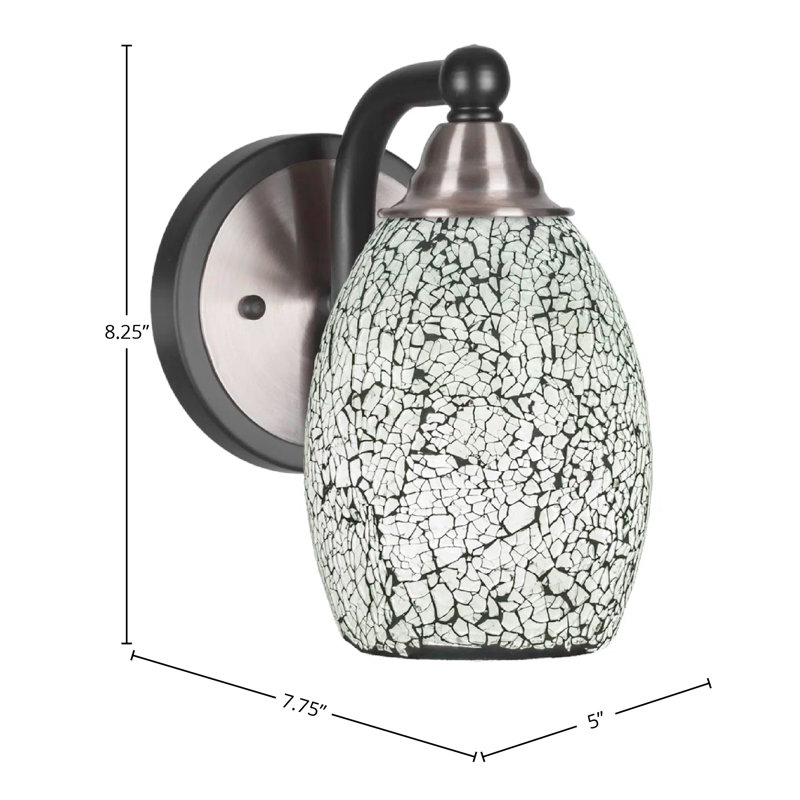 Michell 1-Light Wall Sconce, Matte Black/Brushed Nickel