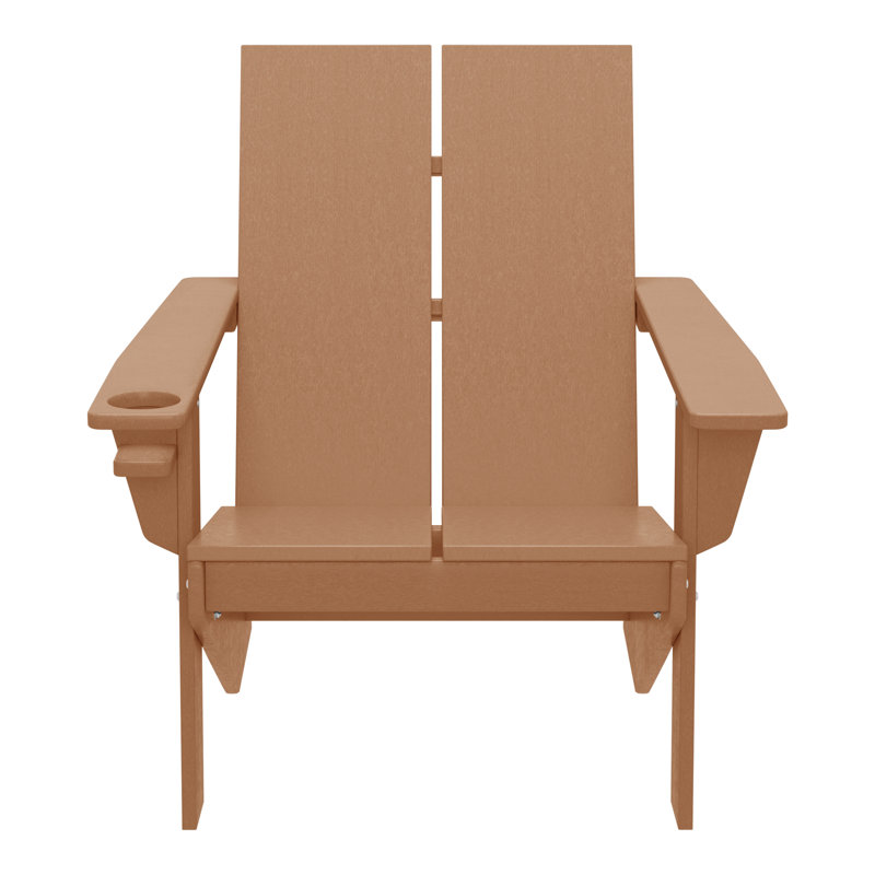 Chaise Adirondack moderne en poly (ensemble de 2), noir, Teck