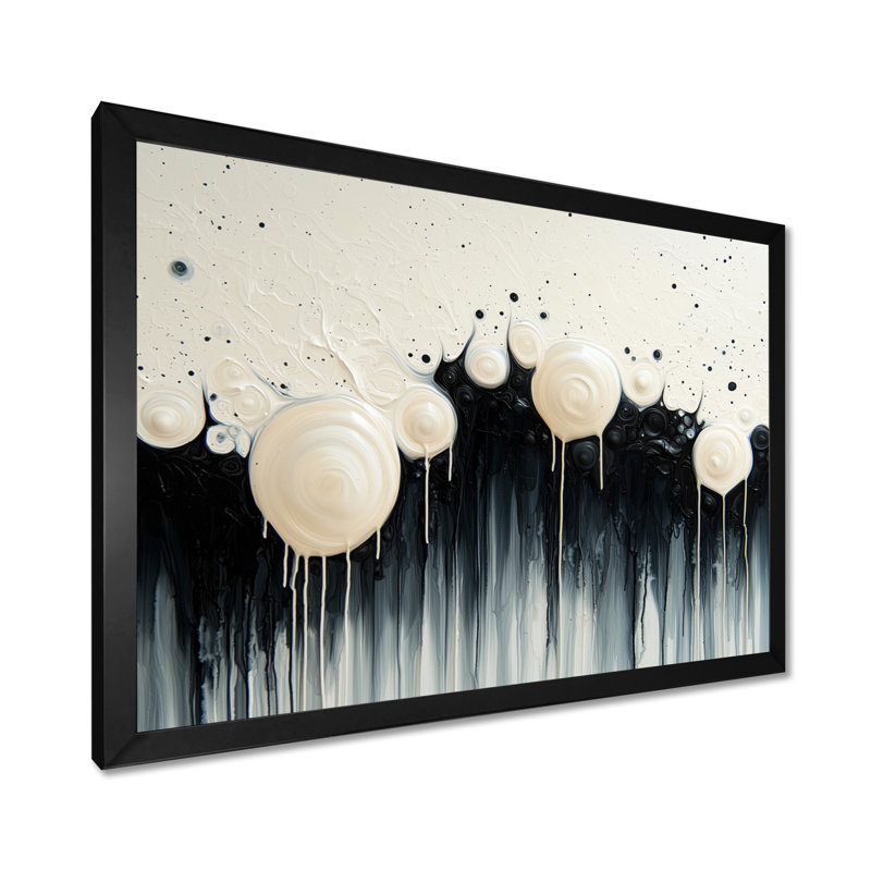 «Black White Wave», volcanique rythmique, art mural, Reproduction encadrée d'une seule photo, H 30 po x l 40 po, Noir