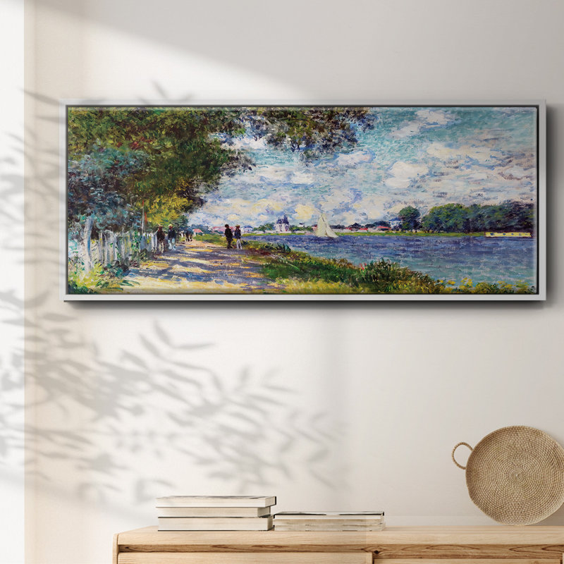 La seine à Argenteuil, 1875 - reproduction sur toile flottante, Blanc, H 20 po x l 50 po x P 1,5 po