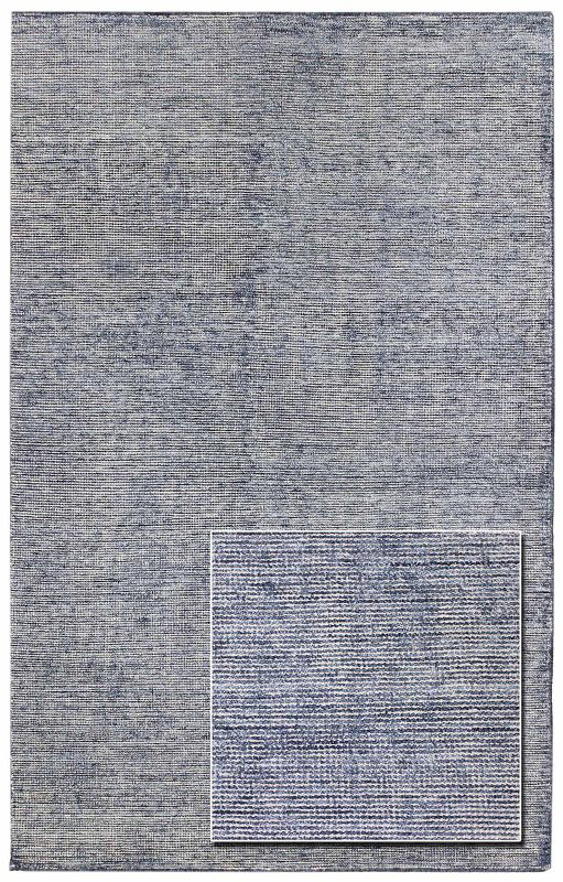 Tapis unique bleu / bleu marine / gris Flatcut 12 pi x 15 pi Flatcut