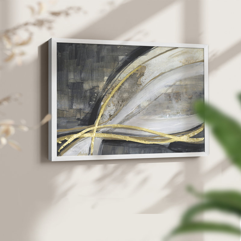 Vortex torsadé II - reproduction encadrée - réversible, H 11 po x l 14 po, Blanc