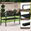 Banc de jardin 50,5 "à lattes en métal pour 2-3 personnes