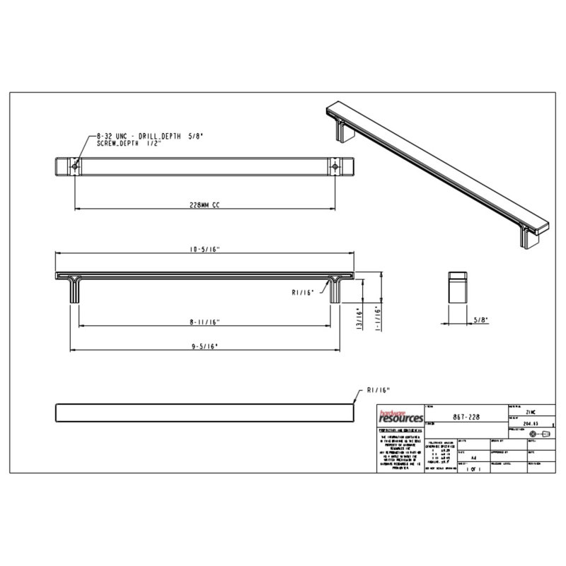 Anwick Bar Pull, Brushed Oil Rubbed Bronze, 3"
