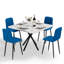 Ensemble de table de salle à manger carrée, table de salle à manger carrée moderne Mid-Century pour 4 personnes, plateau de table en faux marbre, pieds en fer, table basse pour la salle à manger de cuisine, bureau, espace-461872355
