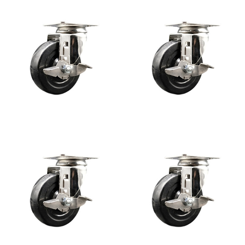 Soft Rubber Swivel Caster with Brake