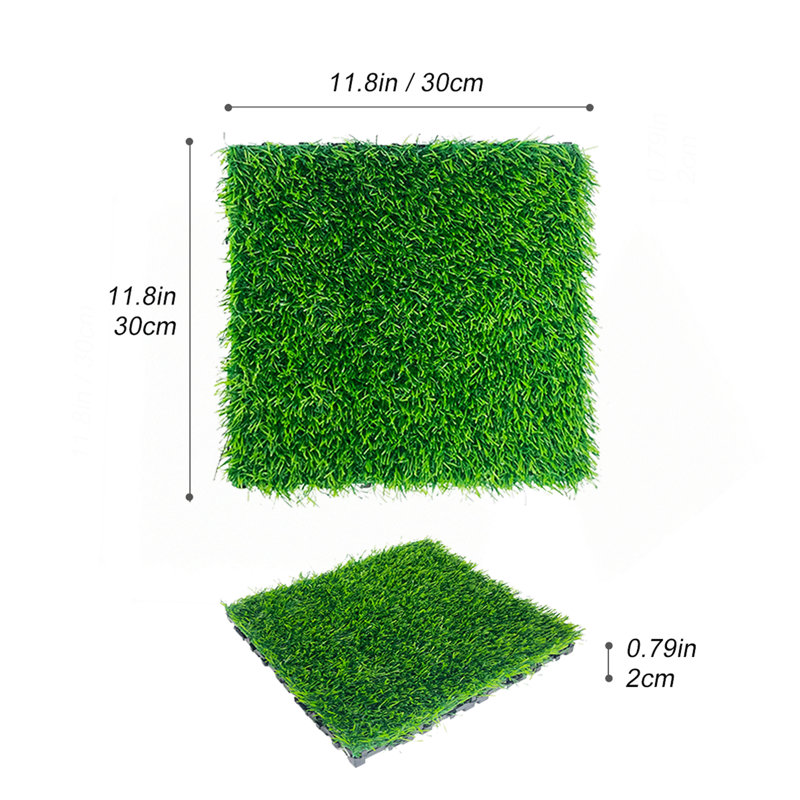 Carrelage de gazon artificiel emboîtable 35 pièces, Vert gazon