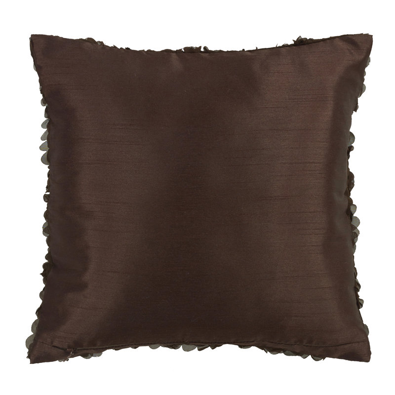 Coussin 15 "Roses, Brun