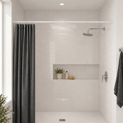 Tringle de rideau de douche réglable à tension droite