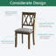 Ensemble de 4 chaises de salle à manger ergonomiques en bois avec assise rembourrée en lin