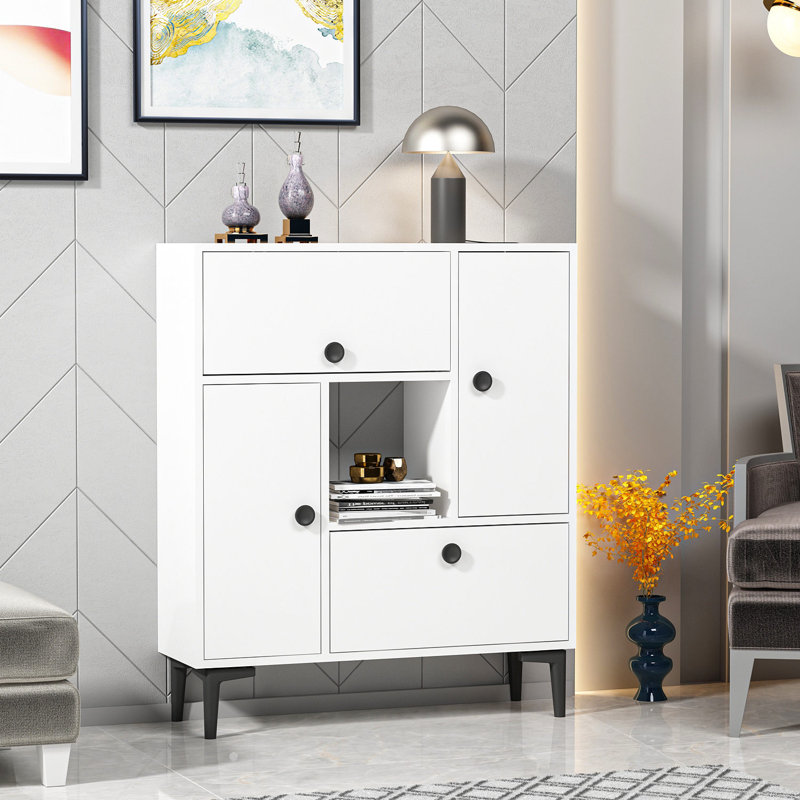 Console 35,4 po, Blanc, Blanc