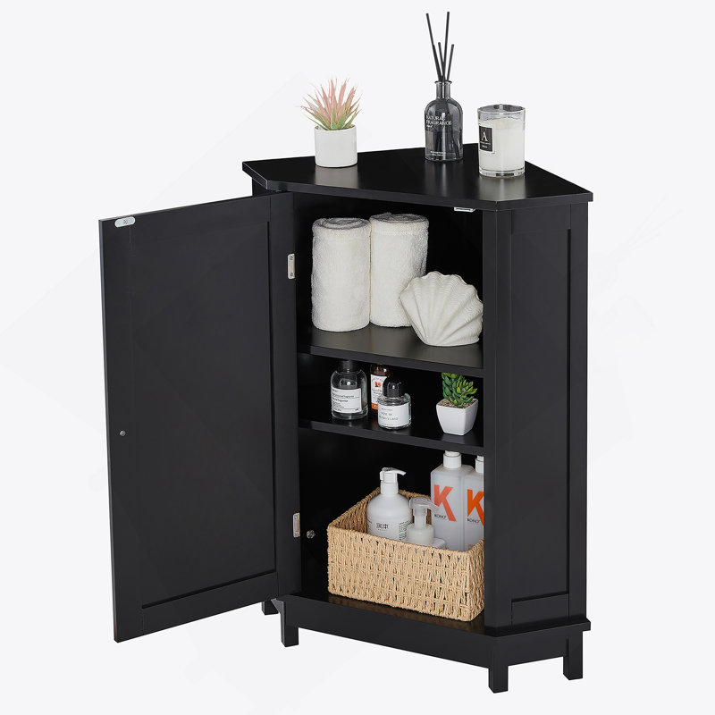 Armoire de rangement noire en coin Triangle, Noir