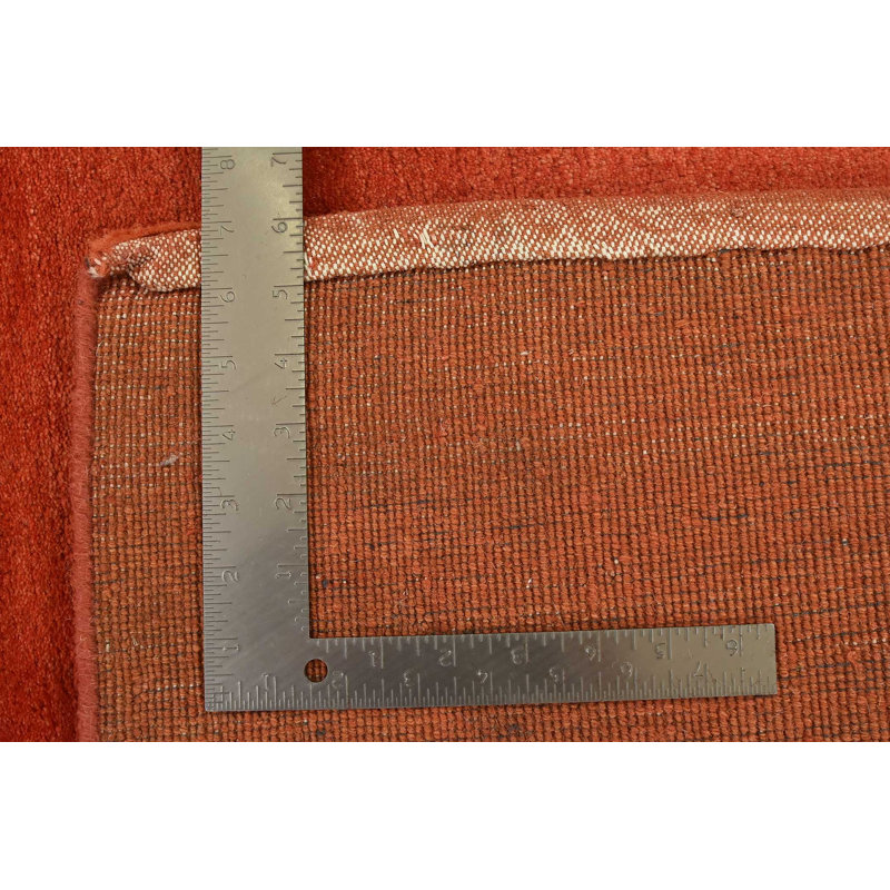 Tapis rouge en laine noué à la main de conception unique 6 pi 2 po x 7 pi 10 po