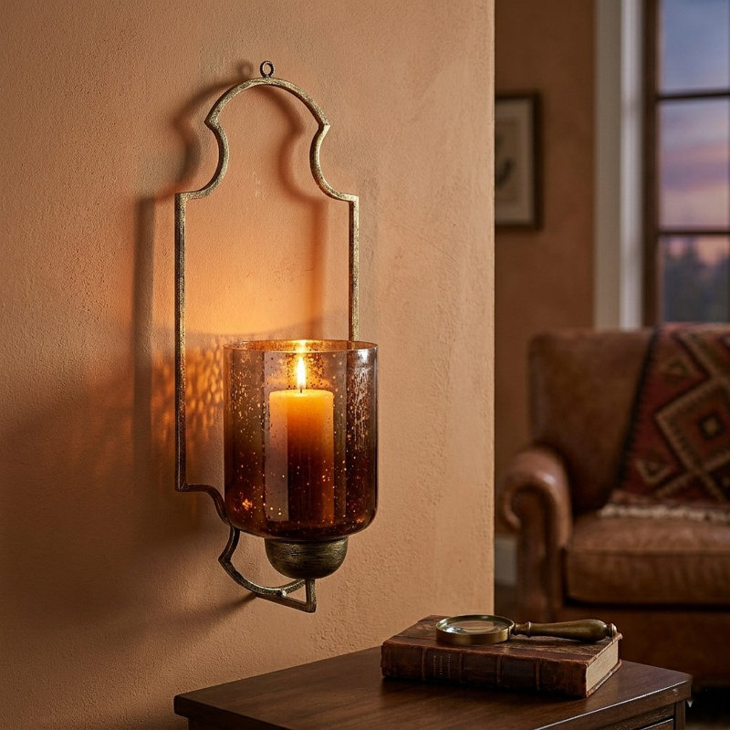 19.5'' H Metal Wall Wall Sconce, Gold