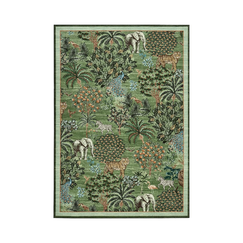 Tapis lavables à motif animalier Jungle 5 pi x 7 pi