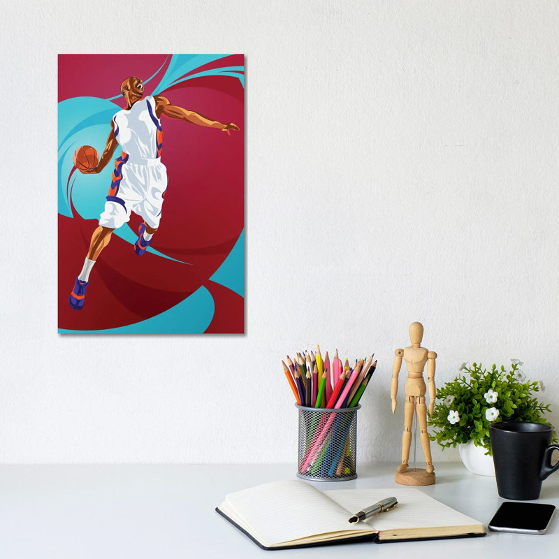 Basketball 1 Piece Wall Art on Canvas, 20.32 cm H x 30.48 cm W, Wrapped Canvas