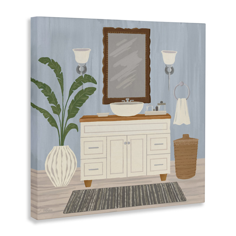 Toile pour évier de salle de bain «Unwind and Refresh», design par Cat Thurman Designs, H 36 po x l 36 po
