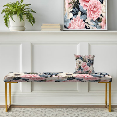 Upholstered Gold Bench