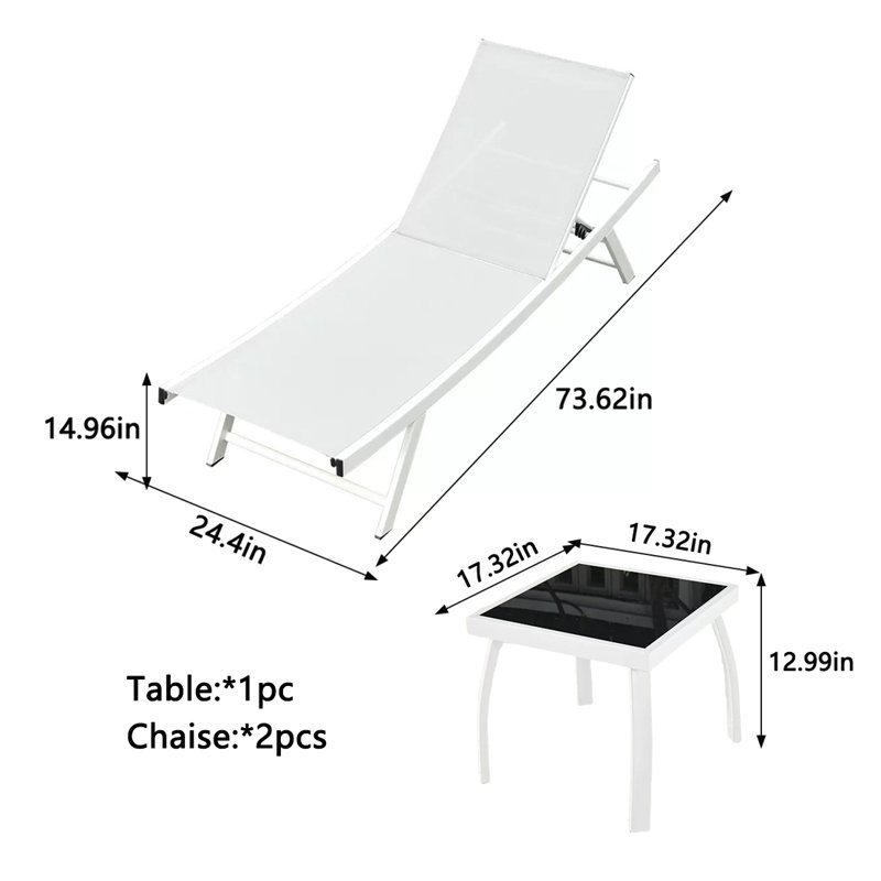 Chaise longue d'extérieur avec dossier réglable