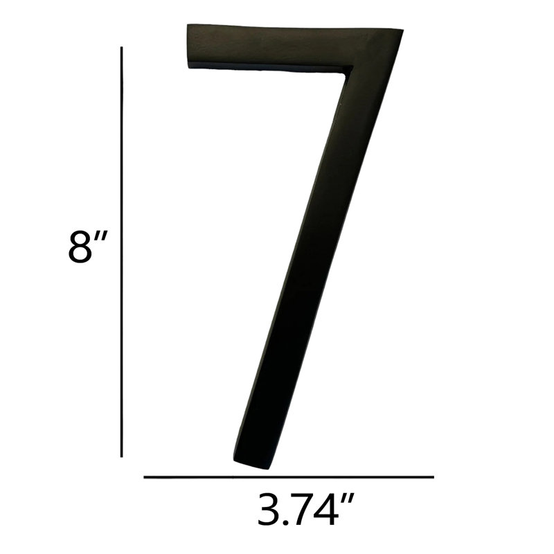 8'' H Weather Resistant Aluminum House Number, 7