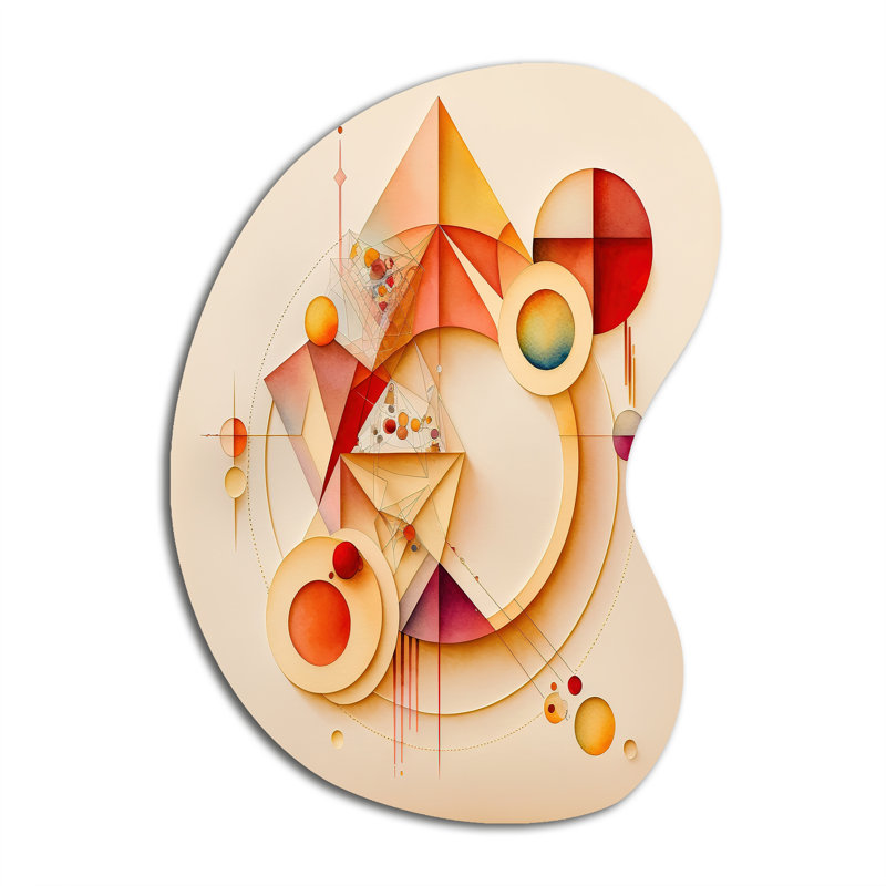 Orange And Yellow Geometric Abstract II - Unique Shape Abstract Geometric Metal Wall Art, Asymmetrical Metal Wall Sculpture Print