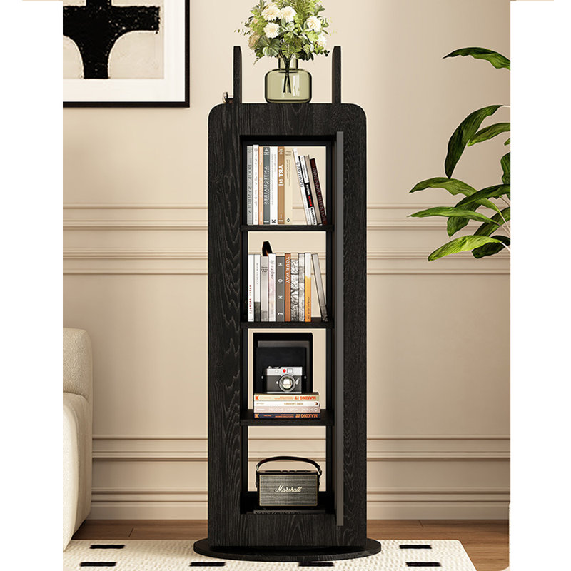 Rotating solid wood Bookcase, Black