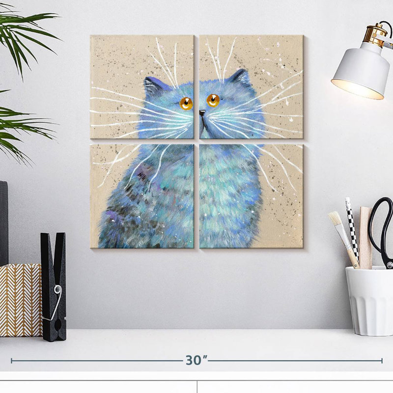 Brampt Blue Kitty, 38" H x 38" W