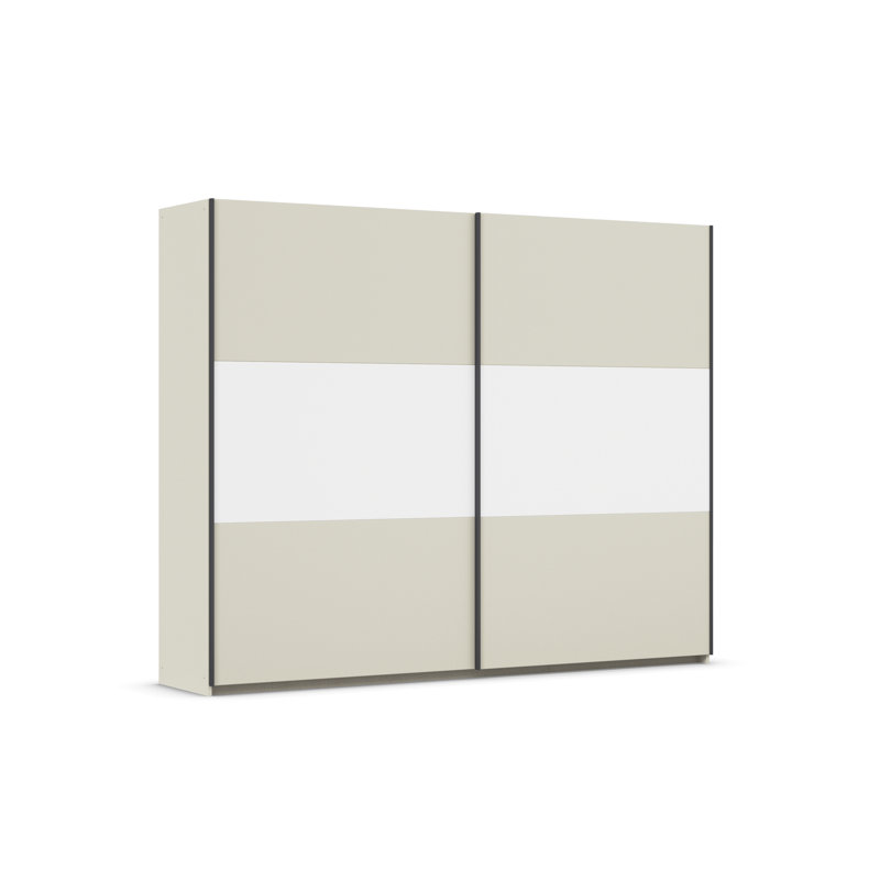 Neo 2 Door Manufactured Wood Wardrobe, 210cm H x 261cm W x 59cm D, Premium, Champagne/Alpine white