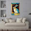 Tableau abstrait contemporain moderne représentant une forêt de lapins, rêve de lapin coloré-61060843