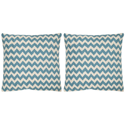 Embroidered Canvas Reversible Throw Pillow