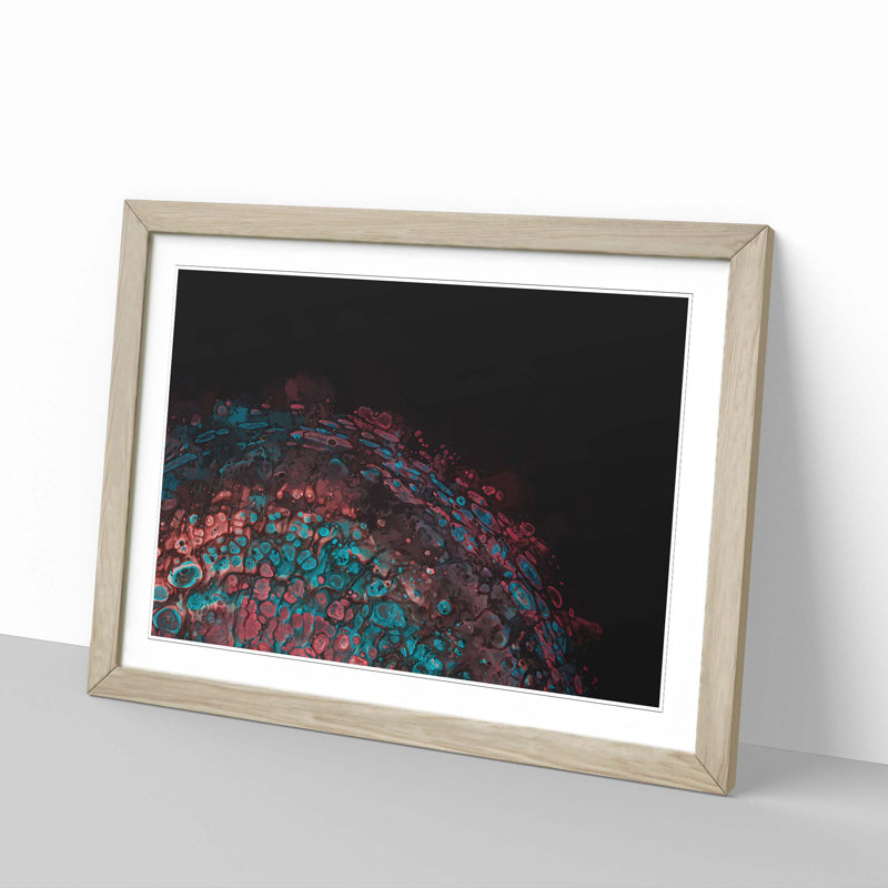 Rising Dreams in Abstract - Picture Frame Painting Print, Oak, 35cm H x 50cm W x 2cm D