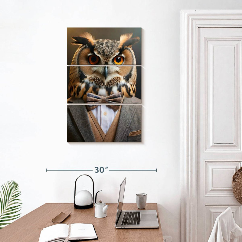 Portrait d'un hibou Brampt, H 32 po x l 20 po