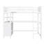Lit mezzanine simple avec bureau et rangement en blanc