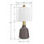 Ensemble de 2 petites lampes de table en céramique et métal de 50 cm (19,75 po), grises, de style moderne et original, pour table de chevet, chambre, salon et bureau. Ampoules non incluses.-236258683