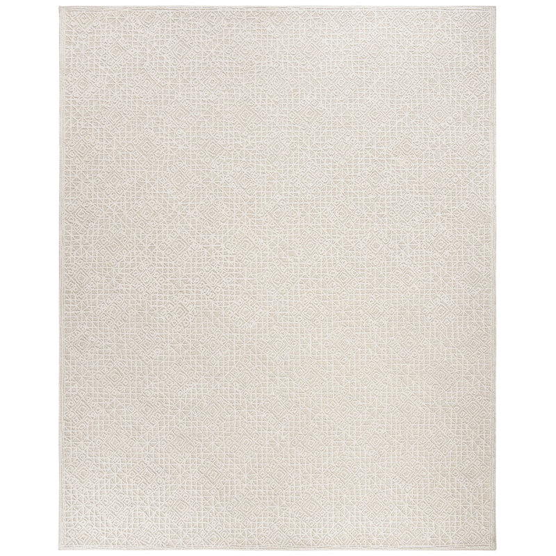 Tapis géométrique en laine touffeté à la main Zack Trace, Rectangle 3 pi x 5 pi