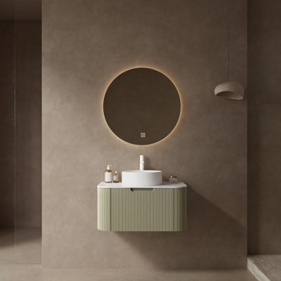 Comptoir de meuble-lavabo mural 30 po avec lavabo en céramique