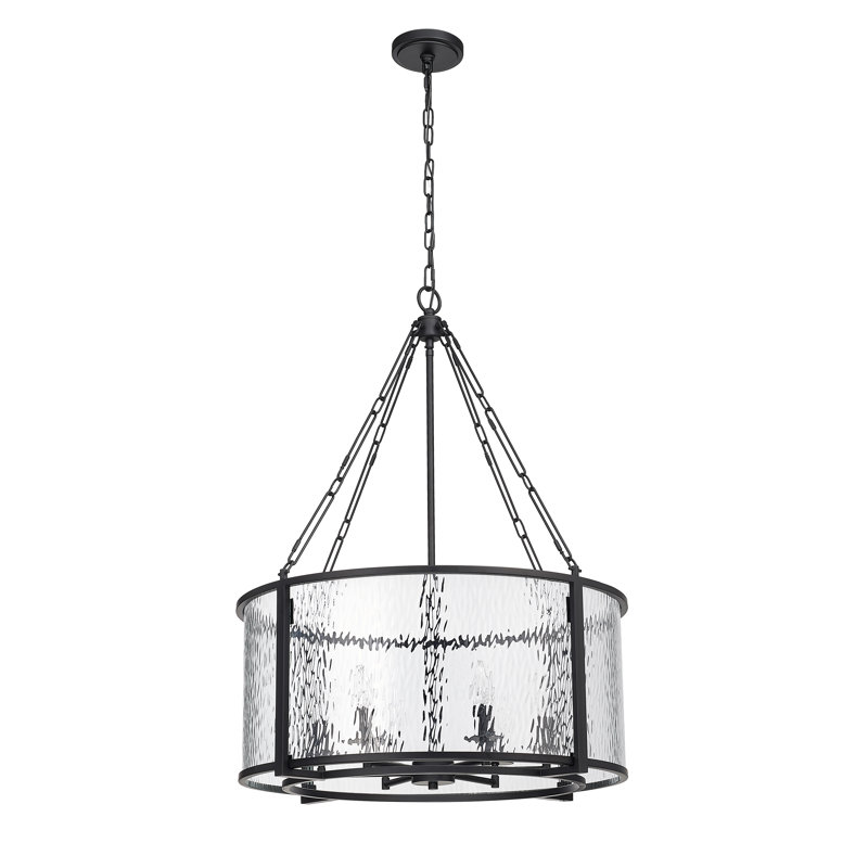 Luminaire suspendu tambour 6 lumières Sercay