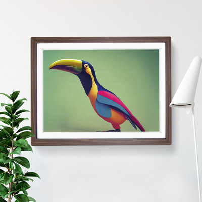 Head Turning Toucan Bird 1 Piece Single Picture Frame Wall Art
