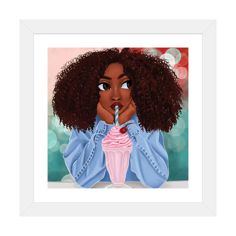 Milkshake par Princess Karibo - impression, Papier encadré blanc, Blanc, H 24 po x l 24 po x p 1 po