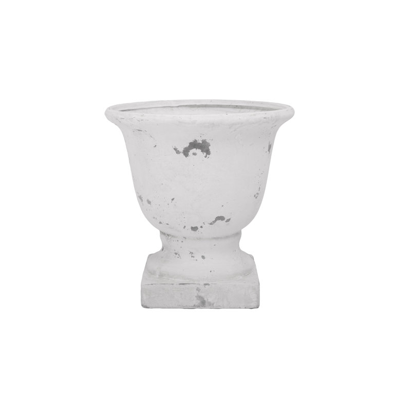 Terre cuite pot rond blanc