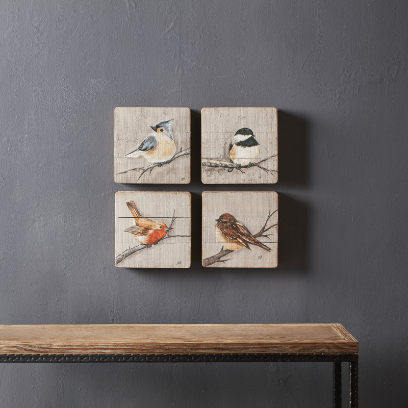 Ensemble de 4 plaques en bois rustique