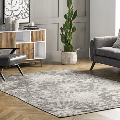 Tapis de couloir intérieur / extérieur à motif floral et cachemire Accursia