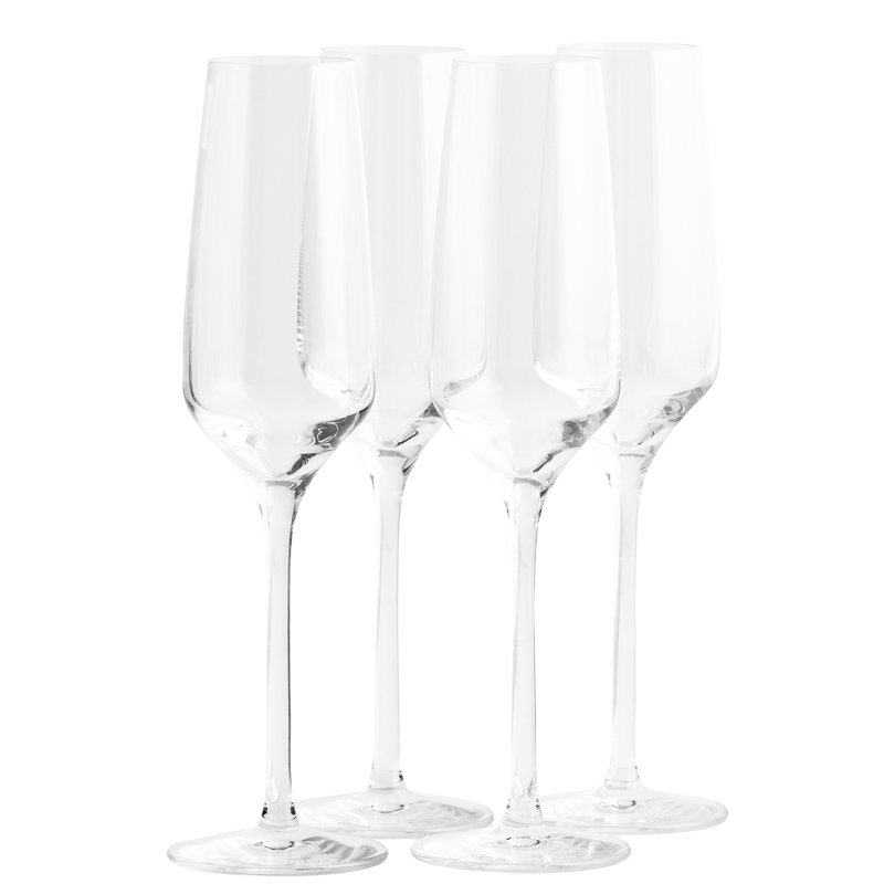 Stölzle Lausitz 6 oz Clear Crystal Champagne Flutes Set of 4